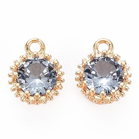 Brass Micro Pave Cubic Zirconia Charms KK-S356-772A-1