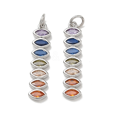 Brass Micro Pave Colorful Cubic Zirconia Pendants CU-CBA6E4E-18P-1