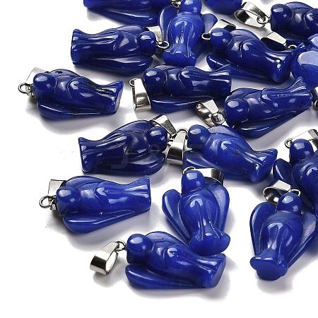 Dyed Natural White Jade Pendants G-B127-10P-04-1
