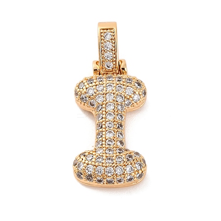 Brass Micro Pave Cubic Zirconia Pendants KK-C076-29I-G01-1