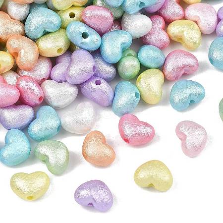 Textured Opaque ABS Imitation Pearl Beads X-MACR-K361-17-1