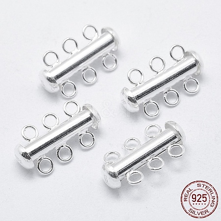 925 Sterling Silver Slide Lock Clasps STER-F037-095S-1