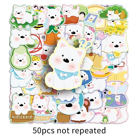 50Pcs Dog PET Waterproof Stickers PW-WG14021-01-1