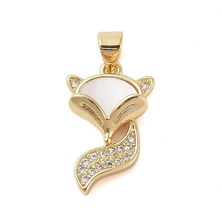 Brass Micro Pave Clear Cubic Zirconia Pendant KK-I712-33G-1