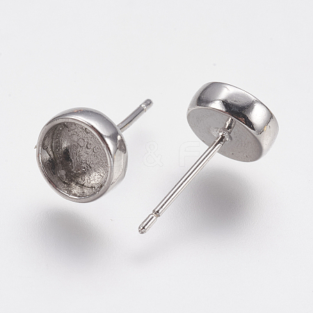 Brass Stud Earring Settings KK-E728-L-04P-1