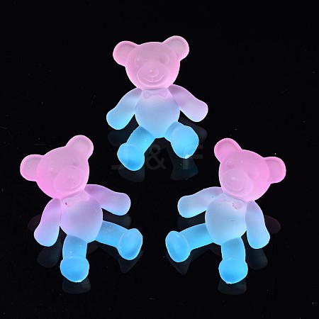 1-Hole Transparent Spray Painted Acrylic Buttons BUTT-N020-001-B02-1