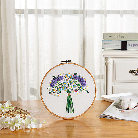 Flower Bouquet Pattern 3D Embroidery Starter Kits DIY-P077-075-1