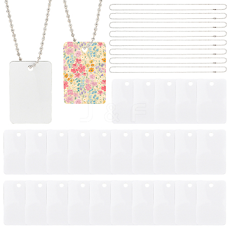 45Pcs Blank Double-sided Heat Transfer Aluminium Pendants DIY-SP0006-29C-1