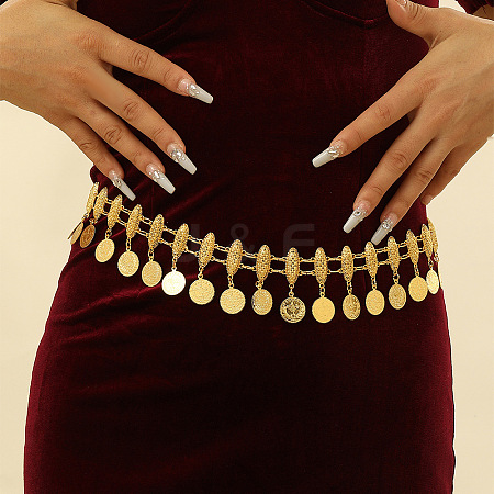 Alloy Coin Tassel Waist Belly Chains for Women FS-WG54A97-01-1