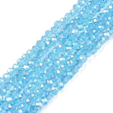 Electroplate Glass Beads Strands EGLA-A044-T2mm-B08-1