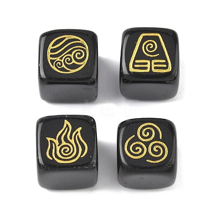 4Pcs 4 Styles Natural Obsidian Display Decorations G-F786-03A-07-1