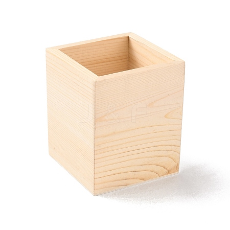 Unfinished Blank Cottonwood Pen Container DIY-WH0349-29-1