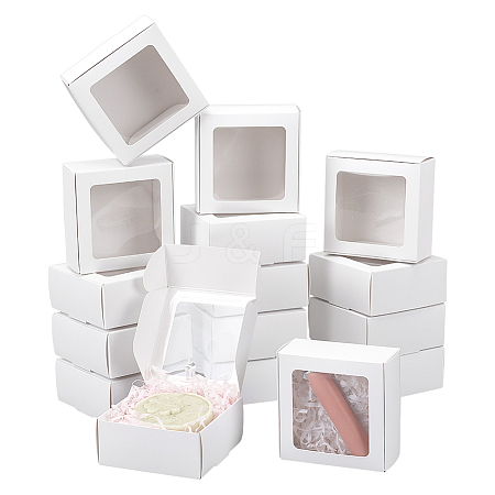 Foldable Creative Kraft Paper Mailer Boxes with Visible Window LS-CON-WH0113-08B-03-1