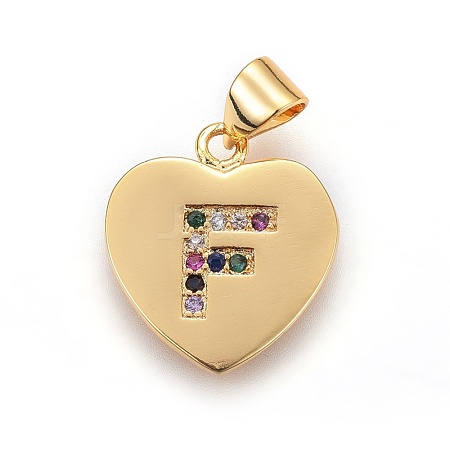 Brass Micro Pave Cubic Zirconia Pendants X-ZIRC-F093-57G-F-1