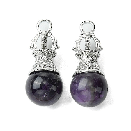 Natural Amethyst Pendants G-C114-04P-12-1