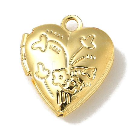 Brass Locket Pendants KK-Q019-03G-1