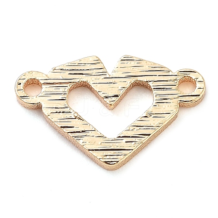 Brass Laser Cut Heart Connector Charms KK-U028-06G-1