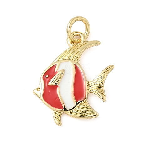 Brass Enamel Pendants KK-C110-22A-02G-1