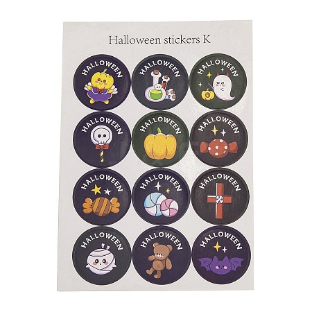 Halloween Theme Plastic Stickers STIC-C009-01G-1
