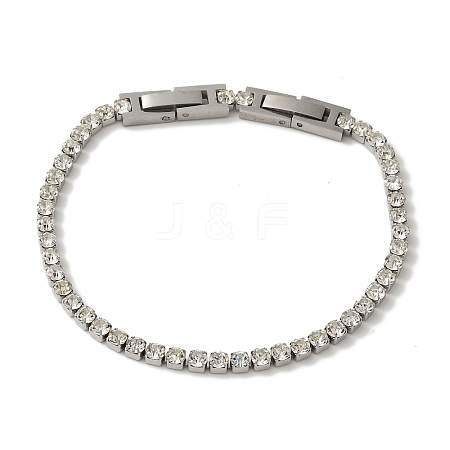 304 Stainless Steel Rhinestone Cup Chain Bracelets BJEW-S002-01B-1