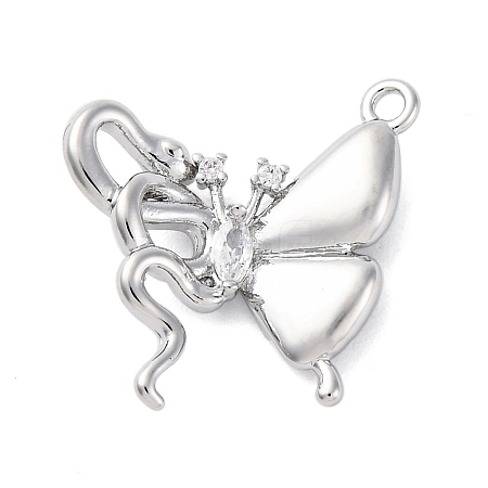 Brass Rhinestone Pendants KK-E793-25P-1