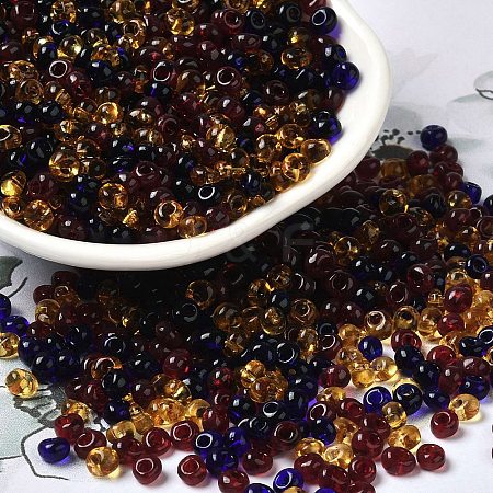 Transparent Colours Glass Seed Beads SEED-P006-02A-10-1