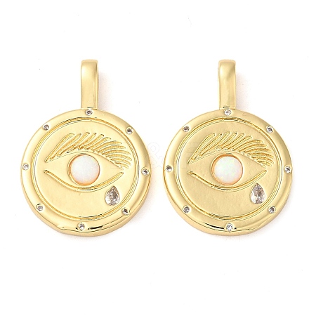 Rack Plating Brass Cubic Zirconia Pendants KK-M260-05G-1