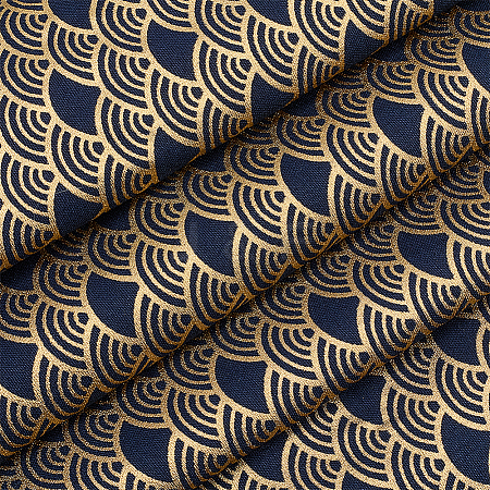 Fish Scales Pattern Japanese-style Cotton Fabric DIY-WH0579-98A-1