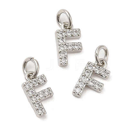 Brass Micro Pave Grade AAA Cubic Zirconia Charms ZIRC-P067-11P-F-NR-1