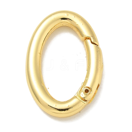 Rack Plating Brass Springs Gate Rings KK-L224-090G-1