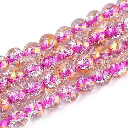Crackle Transparent Glass Beads Strands X1-GLAA-N030-8mm-01I-1