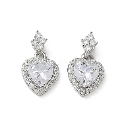 Valentine's Day Brass Micro Pave Clear Cubic Zirconia Charms KK-A299-05P-1