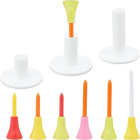 12Pcs Two-tone Plastic Golf Double Tees AJEW-CA0001-62-1
