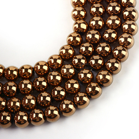 Electroplate Transparent Glass Beads Strands X-EGLA-Q062-8mm-D03-1