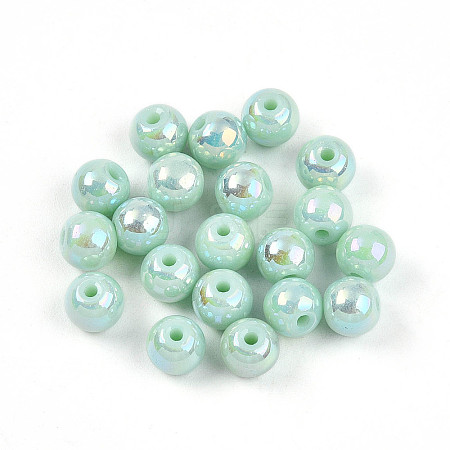 Electroplate Pearlized Glass Pearl Beads EGLA-T021-14A-04-1