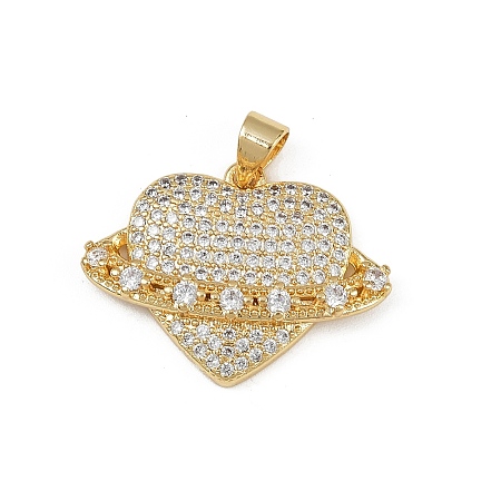 Brass Micro Pave Cubic Zirconia Pendants KK-S528-14G-1
