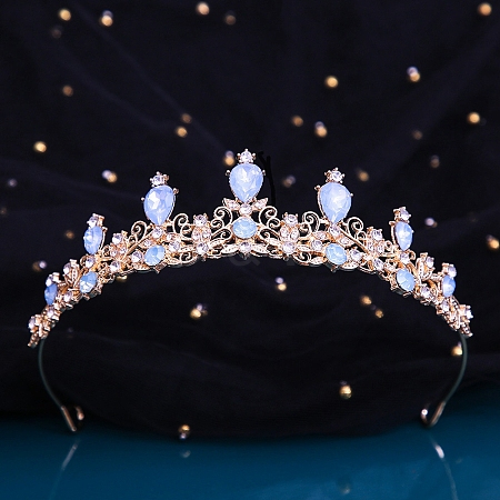 Alloy Rhinestone Crown Hair Bands for Woman Girls PW-WGB2F57-06-1