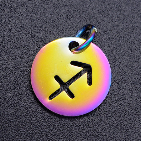 Rainbow Color Ion Plating(IP) 201 Stainless Steel Charms STAS-Q201-JN166-9-1