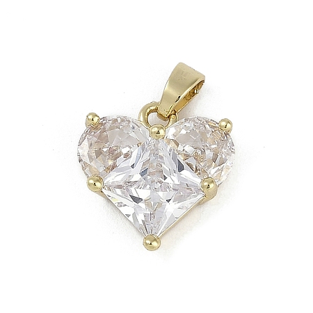 Rarl 18K Gold Plated Brass Micro Pave Cubic Zirconia Charms KK-Z078-31G-02-1