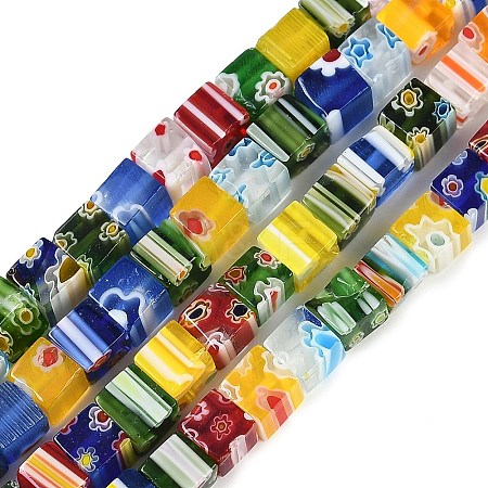 Handmade Millefiori Glass Bead Strands LAMP-H-057-02K-1