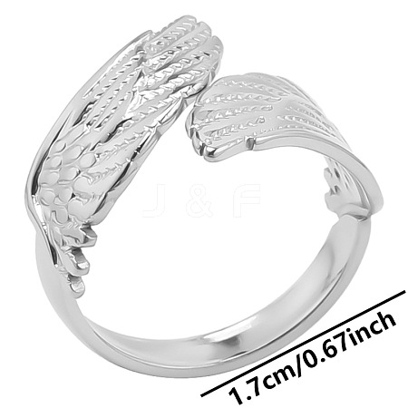 Stainless Steel Wing Open Cuff Ring for Unisex BT5137-1-1