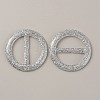 Flat Round Resin Buckle Clasps CRES-WH0013-15G-1