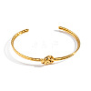 304 Stainless Steel Double-Strand Knot Open Cuff Bangles for Women BP9596-5