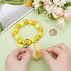 1Pc Printed Acrylic & Faux Suede Tassel Pendant & Wood Bead Keychains HJEW-SP0001-86B-3