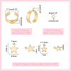 Unicraftale DIY Star Charm Cuff Ring Making Kit STAS-UN0051-40-3