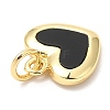Rack Plating Brass Heart Charms KK-A185-24G-01-3