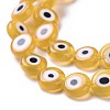 Handmade Evil Eye Lampwork Flat Round Bead Strands X1-LAMP-L058-8mm-01-5