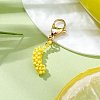 Glass Seed Beaded Banana Pendant Decoration HJEW-MZ00143-1