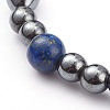Non-magnetic Synthetic Hematite Beads Stretch Bracelets BJEW-JB05925-3