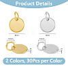 60Pcs 2 Colors Ion Plating(IP) 304 Stainless Steel Charms FIND-DC0006-04B-2
